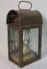 Vintage Nautical Brass Ship Cabin Oil Lantern w/Side Door & Pull Out Oil Lamp . Made in England . Measures 6 3/4"&times;12"&times;5 1/4" - 3