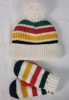 The Hudson Bay Company Stripes Toque & Mittens Set .