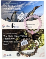 New FAHLO Pink Stone Penguin Passage Bracelet & Mountain Stone Sloth Wander Bracelet | Track a Penguin & a Sloth!! | Retail Value of $50