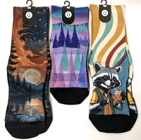 3 New Pairs Size S/M | OUTWAY Graphic Crew & Quarter Socks | Retail Value of Over $60!