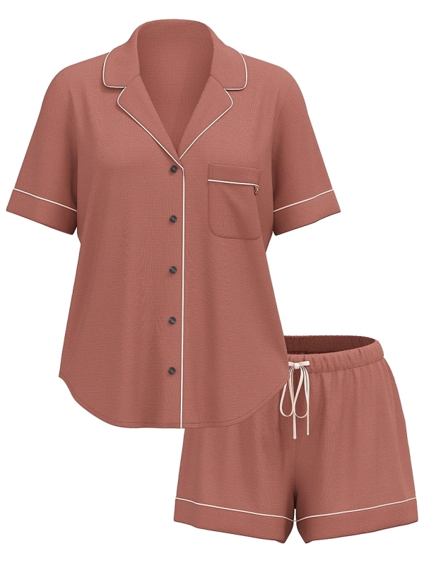New Victoria's Secret sz Medium Short PJ Set - Colour Vintage Rose Lurex Stripe