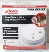 New Kidde Pro Series Direct Wire Smoke Alarm with Hush Alarm & Battery Backup