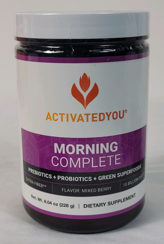 New , Sealed - ACTIVATEDYOU Morning Complete Daily Wellness Greens Superfood Drink Mix w/Prebiotics, Probiotics, Antioxidants, Green Superfoods, 10 Billion CFUs, 30 Servings , Mixed Berry Flavor