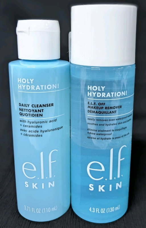 New E.L.F. Skin Holy Hydration | Daily Cleanser (110ml) & e.l.f. Off Makeup Remover (130ml)