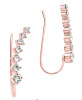 New CZ Crawler Earrings French Hook CZ Bar Studs - 2