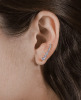 New CZ Crawler Earrings French Hook CZ Bar Studs - 3