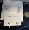 New CZ Crawler Earrings French Hook CZ Bar Studs - 6