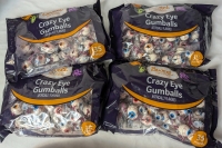 4 New Sweet Smiles Crazy Eye Gumballs. 35 Pieces per Pack. 20g Per Pack. Best before 07/08/2025