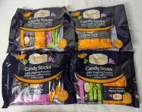 4 New Packs of Sweet Smile Candy Sticks with Dipping Powder. 12 packs each. 144g each. 08/18/2025