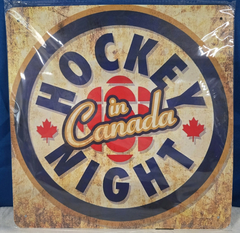 New | Hockey Night In Canada | Metal Wall Sign 12" x 12"
