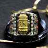 New Kui Niu Dzi Bead Six Character True Word Statement Ring Rotable Ring Retro Transfer Silver Two Tone Size 8 - 2