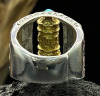 New Kui Niu Dzi Bead Six Character True Word Statement Ring Rotable Ring Retro Transfer Silver Two Tone Size 8 - 3