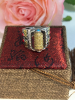 New Kui Niu Dzi Bead Six Character True Word Statement Ring Rotable Ring Retro Transfer Silver Two Tone Size 8 - 6
