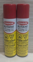 2 New: Ronson Butane 75ml Containers