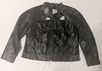 New: Fahsyee Women's Faux Leather Jacket Size XXL - Black