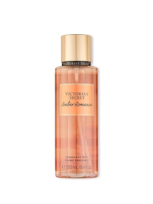 New: Victoria's Secret Amber Romance Fragrance Mist - 250ml - Gourmand Fragrance, Deep Amber, Sugar Kisses, Chasing Sunsets