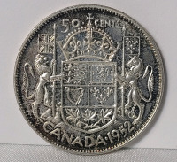 1952 Canadian Silver 50 Cent Half Dollar Coin