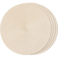 6 New | FunWheat Round Braided Placemats / Table Mats for Dining Tables |Woven, Washable Non-Slip Place mats