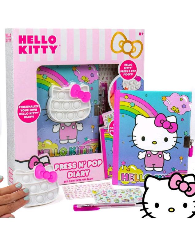 New | Hello Kitty Press N' Pop Diary W/ Accessories | * Retails For $57.15 *