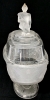 Large Westward Ho Victorian Clear & Frosted Glass Lidded Pedestal Dish | 8.7" x 5.5" x 12" Tall - 5