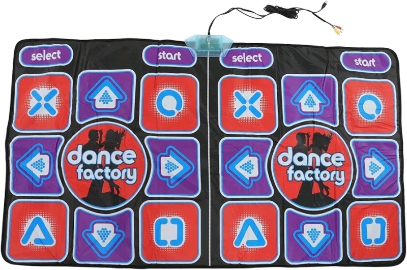 New - Dance Factory Plug-N-Play Exercise Fitness Dance Pad Game for TV, Double Dancing Game for Kids and Adults Musical Electronic Double User .