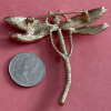 Elegant Dragonfly Brooch Sparkling Rhinestones Luxurious Green & Pink - 2