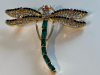 Elegant Dragonfly Brooch Sparkling Rhinestones Luxurious Green & Pink - 4