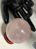 New Natural Pink Rose Quartz Sphere Crystal Ball on Stand - 4