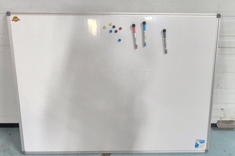 Like New 48 by 35" White Board with Magnets & Dry Erase Markers