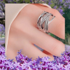 925 Sterling Silver Feather Infinity Ring, Infinity Cross Band Size 10 Stamped - 2