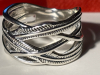 925 Sterling Silver Feather Infinity Ring, Infinity Cross Band Size 10 Stamped - 4