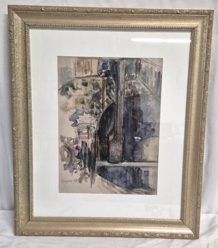 1978 Original Framed Watercolour & Chalk Painting Signed Casper