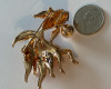 Rhinestone Goldfish Brooch Pearl Enamel Fish - 5