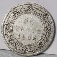 1896 Newfoundland Silver 50 Cent Half Dollar Coin