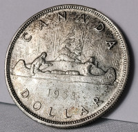 1953 Canadian Silver One Dollar Coin