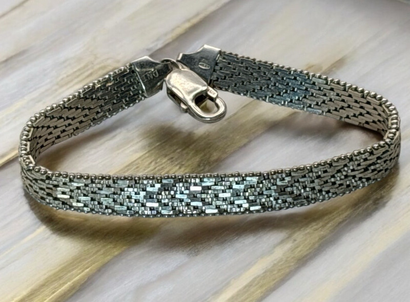 DNT 925 Sterling Silver Italian Designer Woven Bracelet