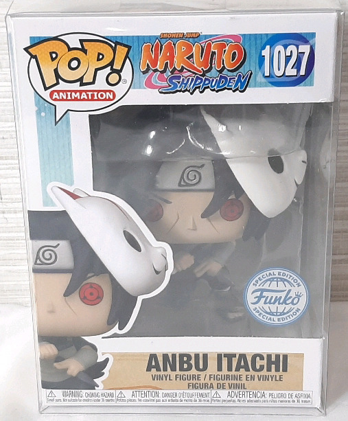 New Funko Pop Naruto Shippuden Anbu Itachi Funko Special Edition Vinyl Figure + Funko Pop Hard Shell Protector