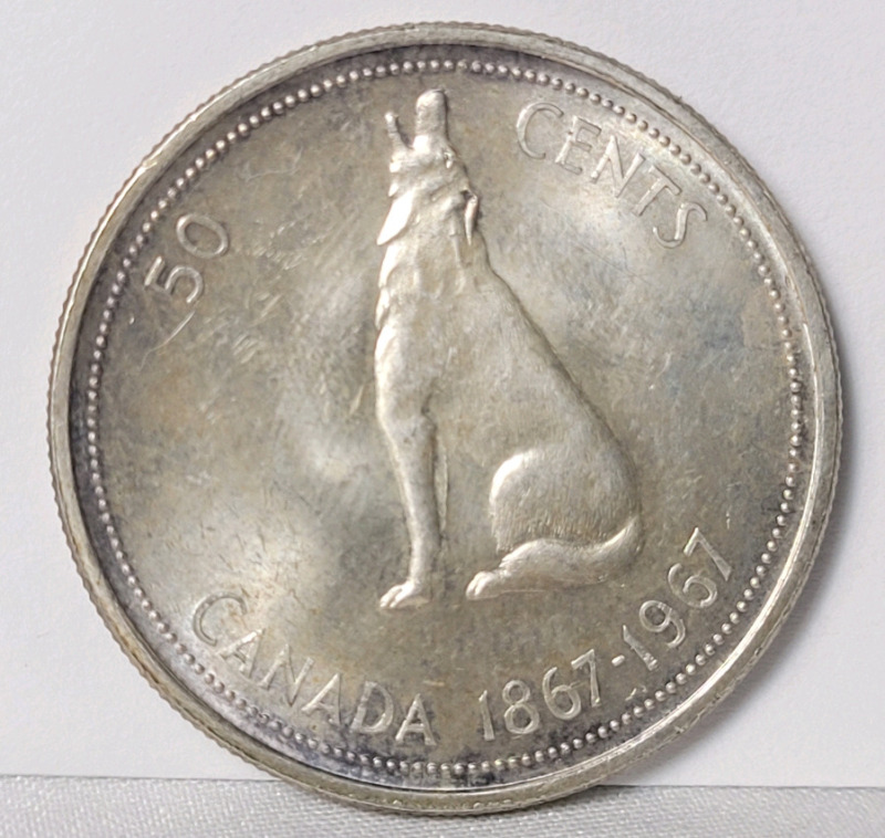 1967 (1867-) Canadian Silver 50 Cent Half Dollar