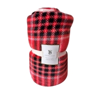 New 50x60" Victoria's Secret Plush Sherpa Cozy Fleece Throw Blanket Red Plaid