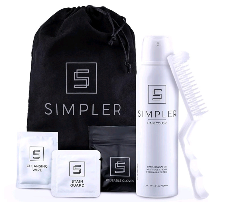 New - Simpler Hair Color For Men Kit For Full Gray Coverage - Brown Black Hair Dye Foam For Men w/Aloe Vera . Retail $80