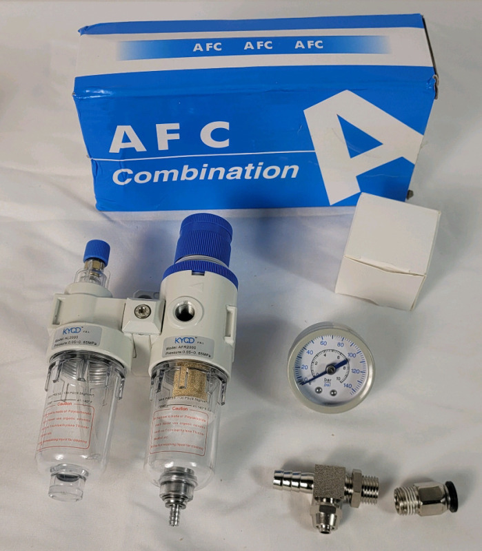 New - AFC-2000 1/4inch Air Filter Pressure Regulator Combo Oil‑Water Separator Filter Gas Liquid Separation Aluminum Maximum Working Pressure 1MPA .