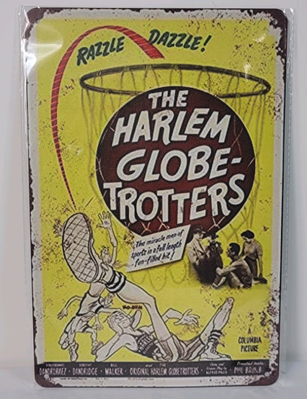 New The Harlem Globe-Trotters Metal Sign , measures 8"&times;12"