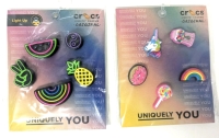 2 New CROCS Official Jibbitz Charm Packs | Lights Up Fun 5-Pack & Everything Nice 5-Pack