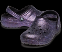 New Juniors Size 2 | CROCS Classic Lined Space Glitter Clogs | GLOWS IN THE DARK!