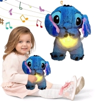 New Breathing Otter Soothing Koala Plush Toy. Anxiety Relief, Sleeping Otter with Sensory Details Music Lights & Rhythmic Breathing Motion. 10" Tall.