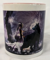 New Wolf & Girl Fantasy Mug. 4" Tall.
