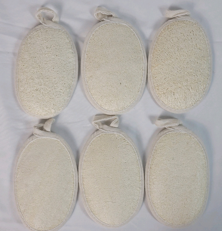 New - Lishi Organic Exfoliating Loofah Sponges for Deep Body Scrubbing , 6-Pack