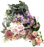 15 New Bunches of Artificial Flowers & Leaves | Up to 15" Long