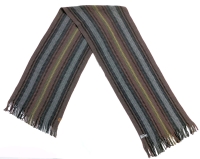 Gorgeous ROOTS Knitted Tasseled Scarf in Deep Earth Tones | 188cm x 31cm