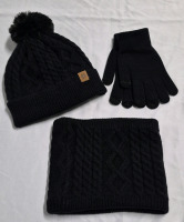New Winter Adult Hat, Gloves & Neck Warmer Set sz O/S